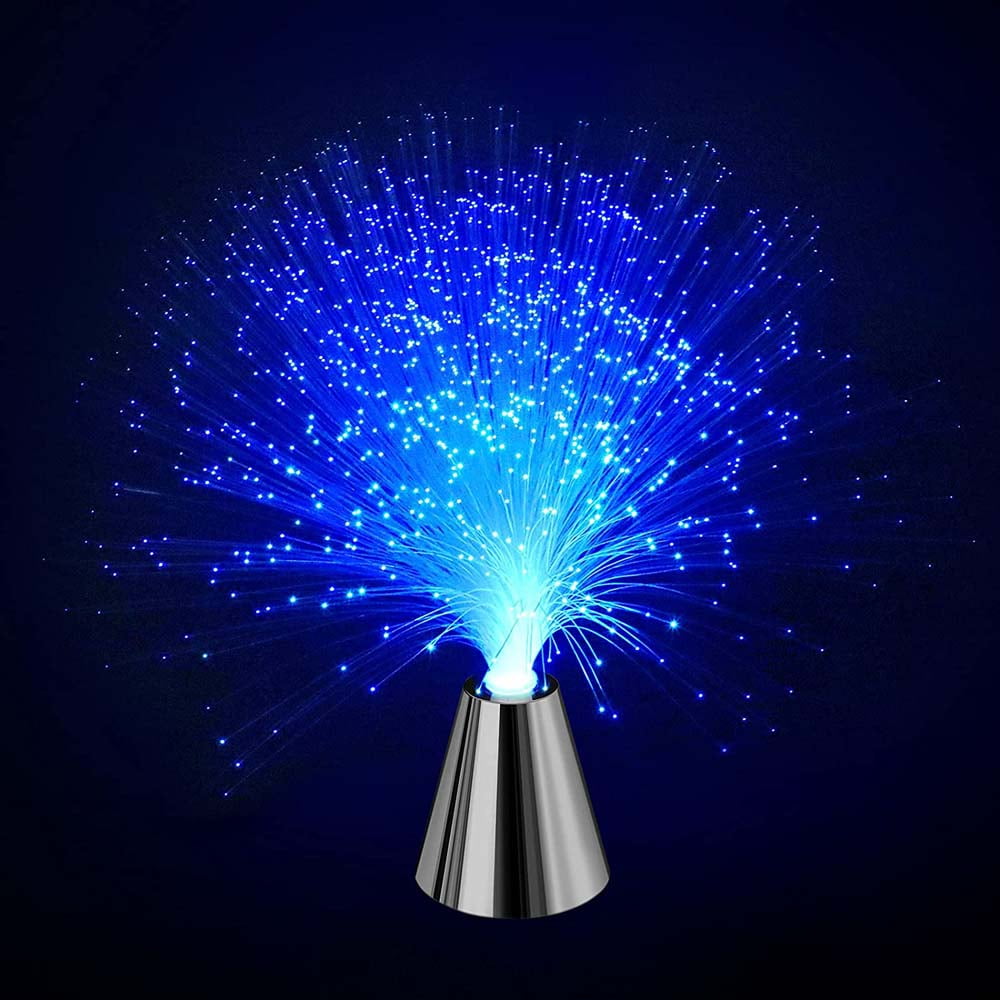 Amylove 16 Pieces Mini Fiber Optic Lights Small Fiber Optic Lamps Color LED Lights Changing 5.5 inch with Crystal Base Battery Powered