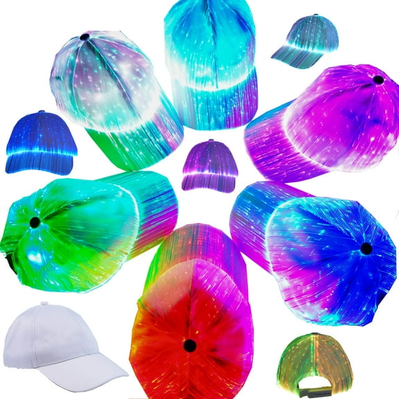 Fiber Optic Light Up Baseball Cap LED Hat with 7 Colorful Luminous