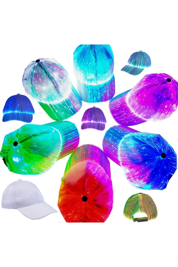 Fiber Optic Light Up Baseball Cap LED Hat with 7 Colorful Luminous