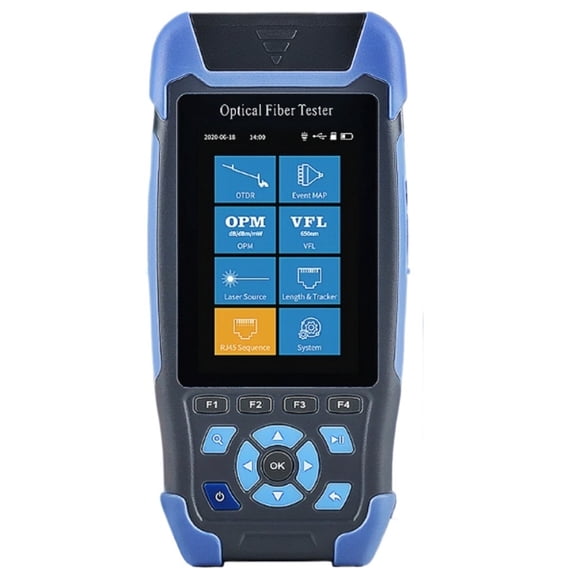 Fiber Optic Reflectometer AUA-900D With 9 Functions VFL OLS OPM Event Map 24dB For 64km Event Map Ethernet CableTester ,Accurate