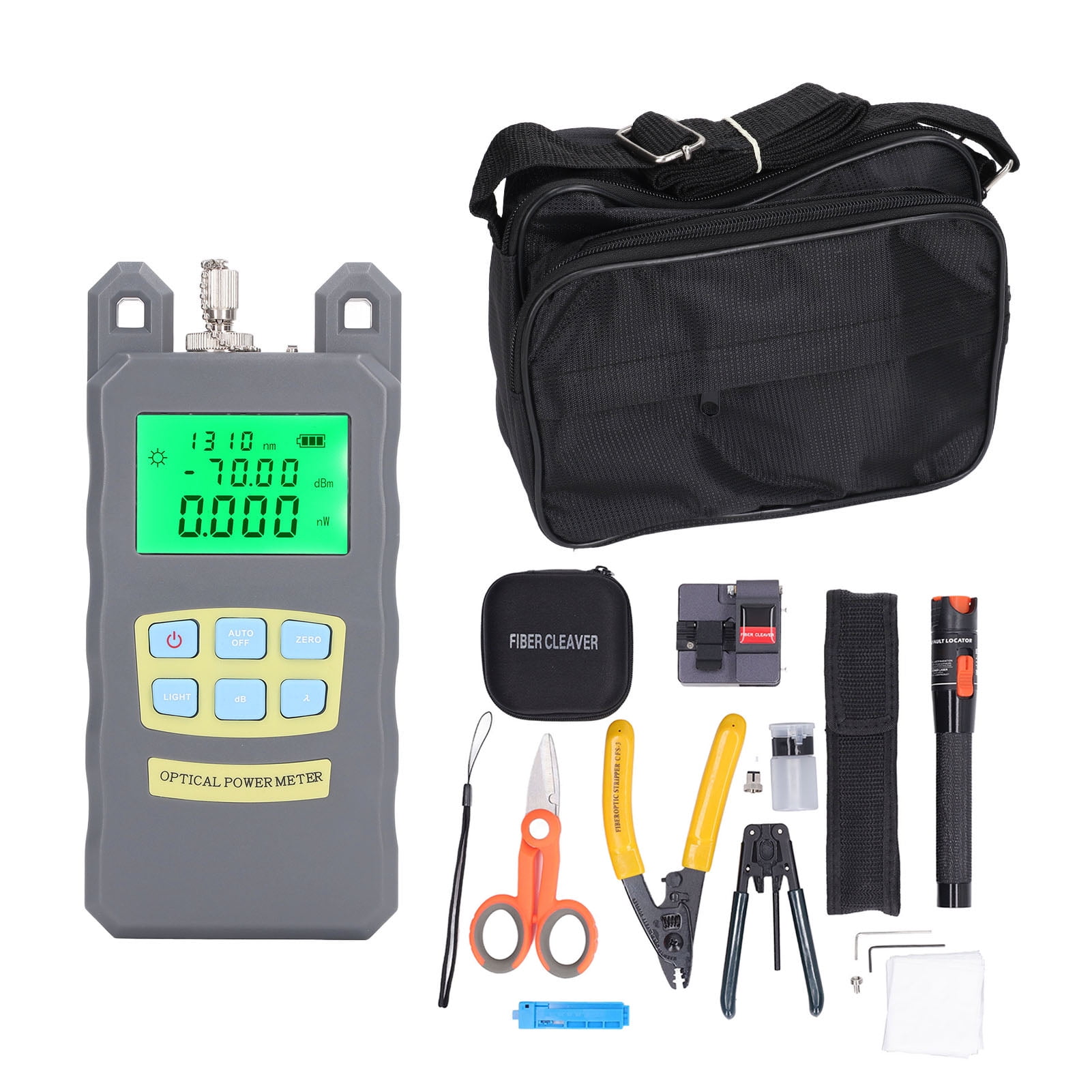 Fiber Optic Repair Kit with Optical Power Meter Wire Stripper FC SC