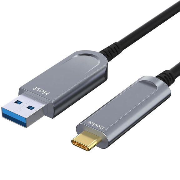Fiber Optic USB 3.2 Type C Data Link Cable 10Gbps for VR/AR, 4K HD, Compatible with USB 3.0/2.0, 5M-50M Lengths