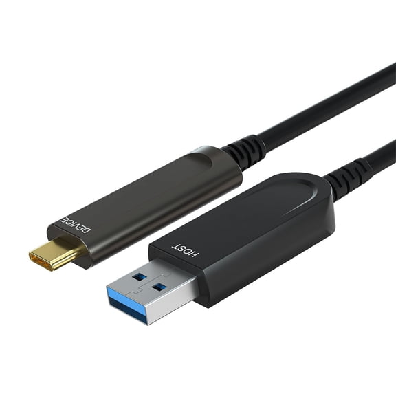 Fiber Optic USB 3.2 to Type-C Data Cable 10Gbps VR/AR 4K High Speed Compatible with USB 3.0/2.0, Long Lengths Available