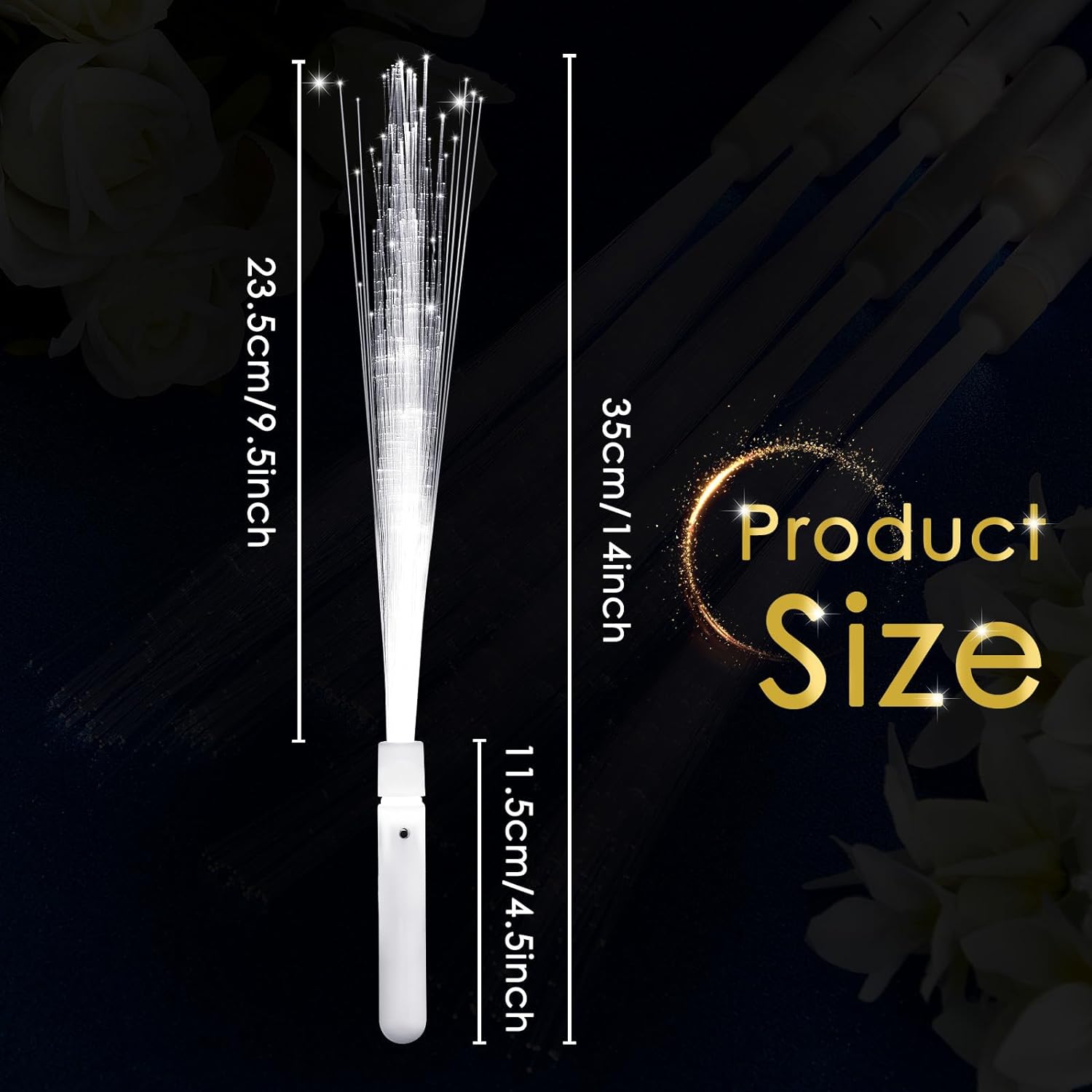 Fiber Optic Wand White Glow Sticks Long Light up Wedding Wand LED Magic ...
