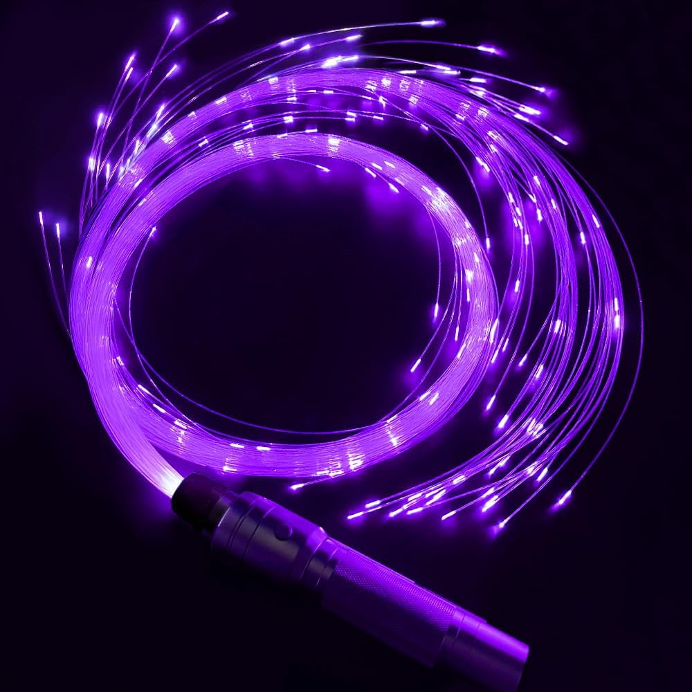 Fiber Optic Whip, Rechargeable LED Pixel Rave Whip Toy, 360° Swivel ...