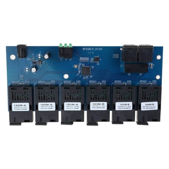 Fiber Optics Converters, PCBA Board, 2 RJ45 Port, 6 Fiber Optics Port, 0-20km