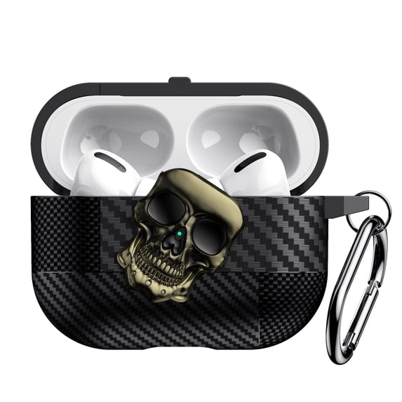 Fiber Patterns Case for AirPods Pro 2, Rugged Shockproof Cover for Airpods Pro 2nd Generation 2022 with Skull Switch and Carabiner