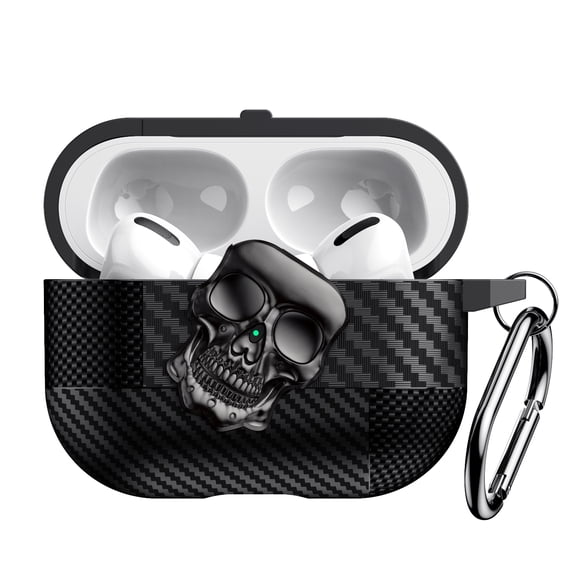 Fiber Patterns Case for AirPods Pro 2, Rugged Shockproof Cover for Airpods Pro 2nd Generation 2022 with Skull Switch and Carabiner