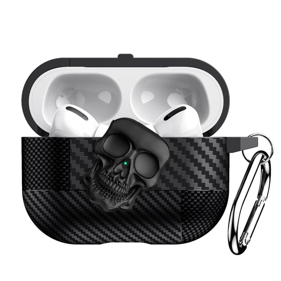 Fiber Patterns Case for AirPods Pro 3, Rugged Shockproof Cover for Airpods Pro 3rd Generation 2025 with Skull Switch and Carabiner