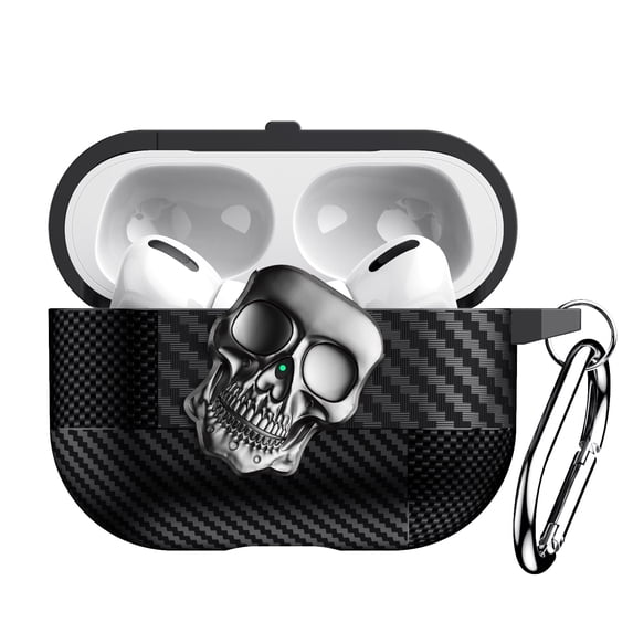 Fiber Patterns Case for AirPods Pro 3, Rugged Shockproof Cover for Airpods Pro 3rd Generation 2025 with Skull Switch and Carabiner