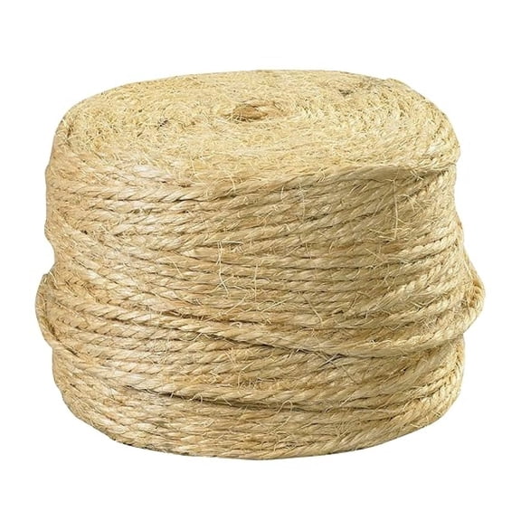 Fiber Sisal Tying Twine, 3 Ply, 970', 360 lbs. Tensile Strength, Natural (TWS970)