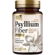 Psyllium Husk Capsules - Psyllium Husk Powder 2000 mg Per Serving - Extra Strength Fiber Supplement for Daily Digestion & Regularity Support - Natural Psyllium Fiber Caps - Bottled USA - 120 Capsules