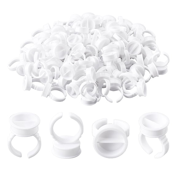 Fiber Tattoo Rings Cups Disposable Glue Holder Tattoo Ink Pigment Ring Makeup Rings Palette for Eyelash Extension Nail Art White 2.4x1.8x1.65cm