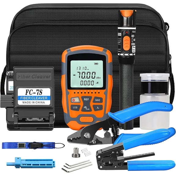 Fiber Termination Kit FTTH cold connection Tool Kits with OPM with RJ45 Network Test Fiber Cleaver Fiber Optical Stripper Pliers