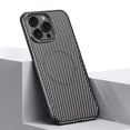thumbnail image 1 of Fiber Texture Case for iPhone 13 Pro Max, Kevlar Aramid Fiber Texture Magnetic Case, Shockproof Protective Back Cover Mag-Safe Wireless Charging Phone Case for iPhone 13 Pro Max, Silver, 1 of 11
