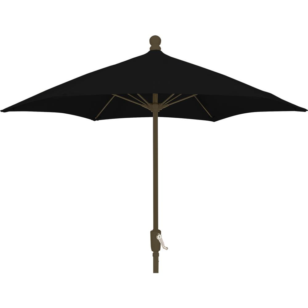 7.5ft Black Hexagon Aluminum Patio Umbrella with Crank