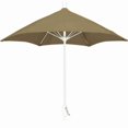 thumbnail image 1 of 7.5 Hex Home Patio Umbrella 6 Rib Crank White with Beige spun acrylic canopy, 1 of 8