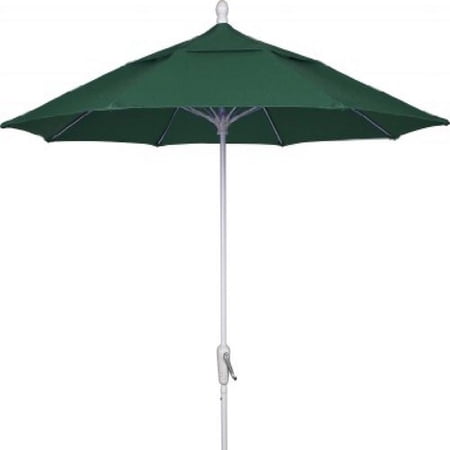 9 Oct Home Patio Umbrella 8 Rib Crank White with Forest Green spun acrylic canopy