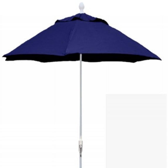 Fiberbuilt 9' Oct Home Patio Umbrella 8 Rib Crank White with Navy Blue spun acrylic canopy