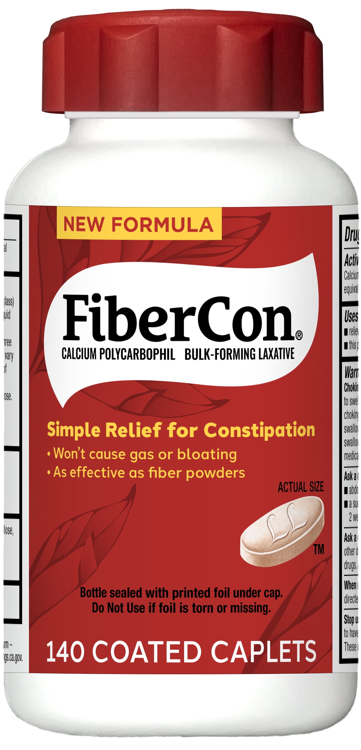 FiberCon Constipation Relief, 140 Caplets