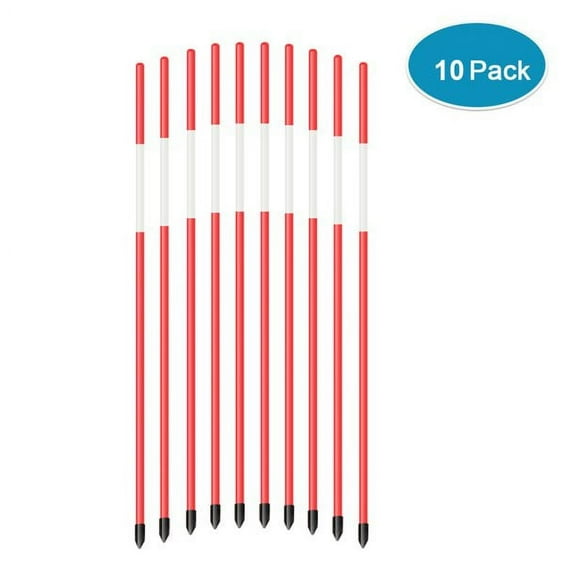FiberMarker Driveway Reflectors Snow Stakes Driveway Markers 48-Inch Red 10 pack 3/10-InchDia