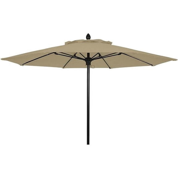 Fiberbuilt Home 7MPUK-8600 7.5 ft. Oct Market 8 Rib Push Up Black with Antique Beige Marine Grade Canopy