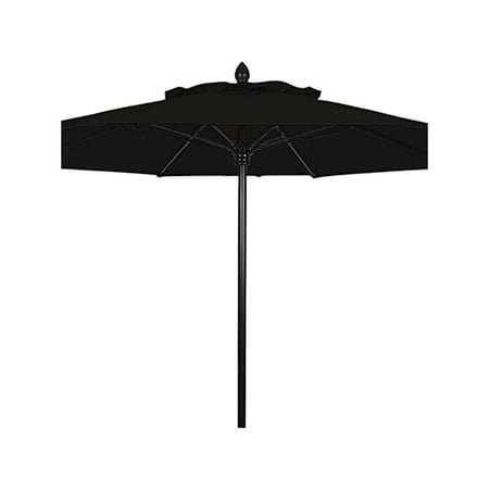 Fiberbuilt 7.5' Oct Market 8 Rib Push up Black with Black Marine Grade Canopy, 7MPPK-8601