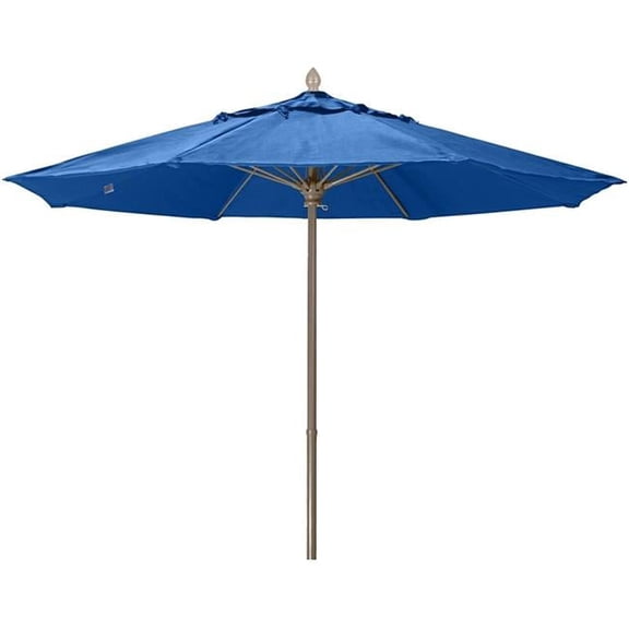 Fiberbuilt 7.5' Oct Market 8 Rib Push up Champagne Bronze with Pacific Blue Marine Grade Canopy, 7MPUCB-8602