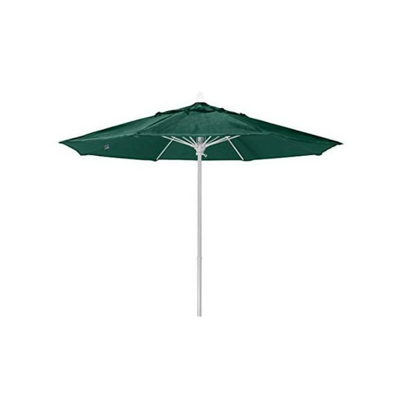 Fiberbuilt 7.5' Oct Market 8 Rib Push up White with Forest Green Marine Grade Canopy, 7MCRW-8603