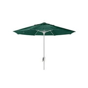 Fiberbuilt 7.5 Oct Market 8 Rib Push Up White مع مظلة Forest Green Marine Grade، 9MPPW-8603