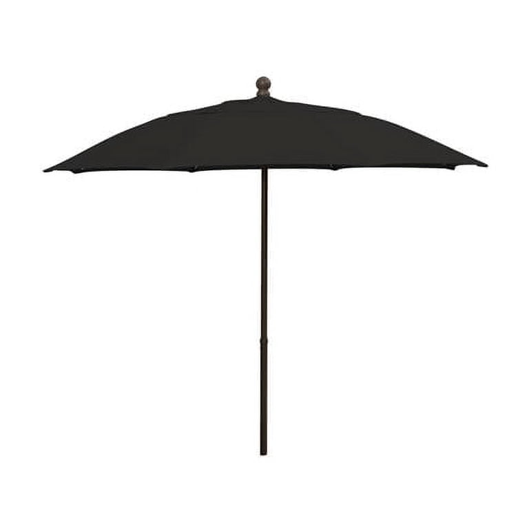fiberbuilt champagne bronze patio umbrella base Fiberbuilt 9' Oct Patio Umbrella 6 Rib Push Up Champagne Bronze with Black Spun Poly Canopy, 9HPUCB-Black