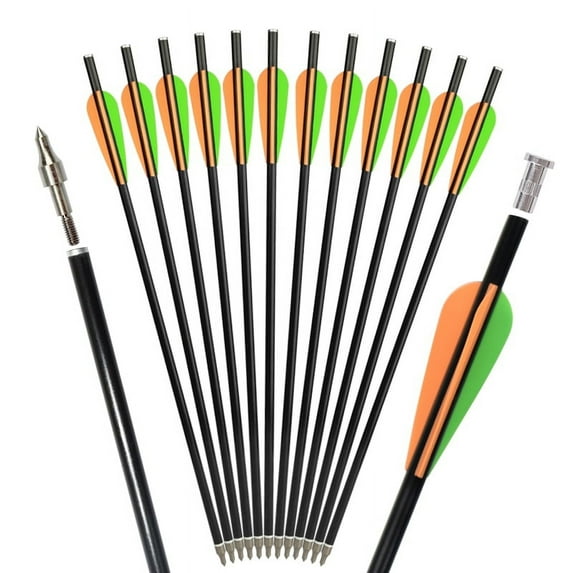 Fiberglass Arrow Crossbow Bolts Hunting Arrows Aluminum Flat Nock 16-18inch NEW