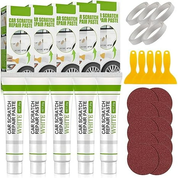 Fiberglass Boat Repair Paste,2024 New Synthetic Resin Boat Repair Paste,Quick Dry Little Putty with Scraper Kit,Car Scratch Remover Touch Up for Scratches,Cracks and Gouges (5)