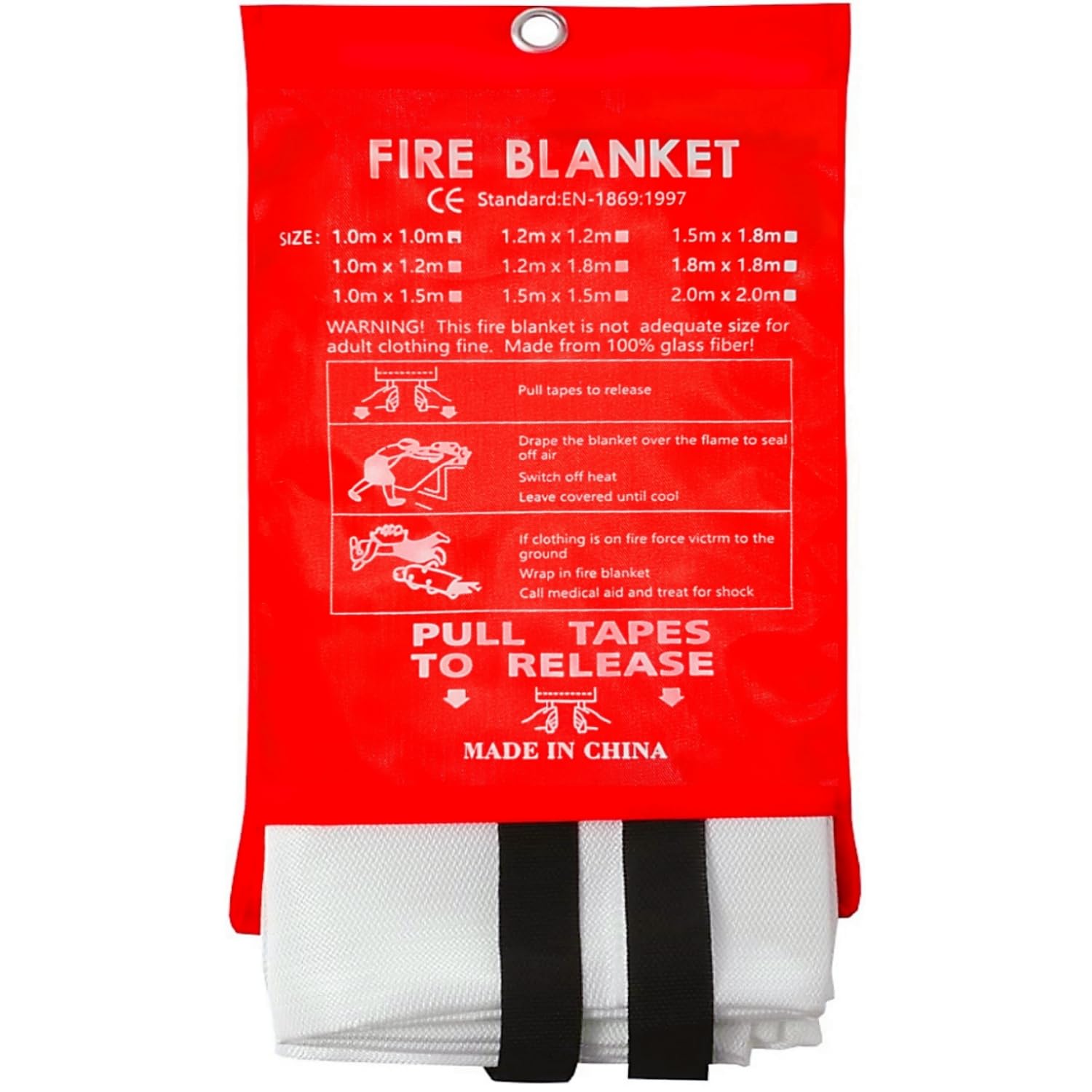 Fiberglass Emergency Fire Blanket 3 Pack Fire Suppression Blanket ...