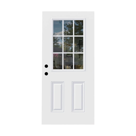 The Sanctuary Fiberglass Entry Door Slab, 36 x 80 Inches, White Finish, Plush Comfort, for Home