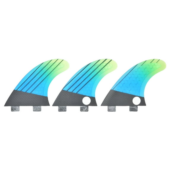 Fiberglass FCS G5 Stylish Blue Green Gradient Surfboard Tail Fin Flexible Surfing Accessory