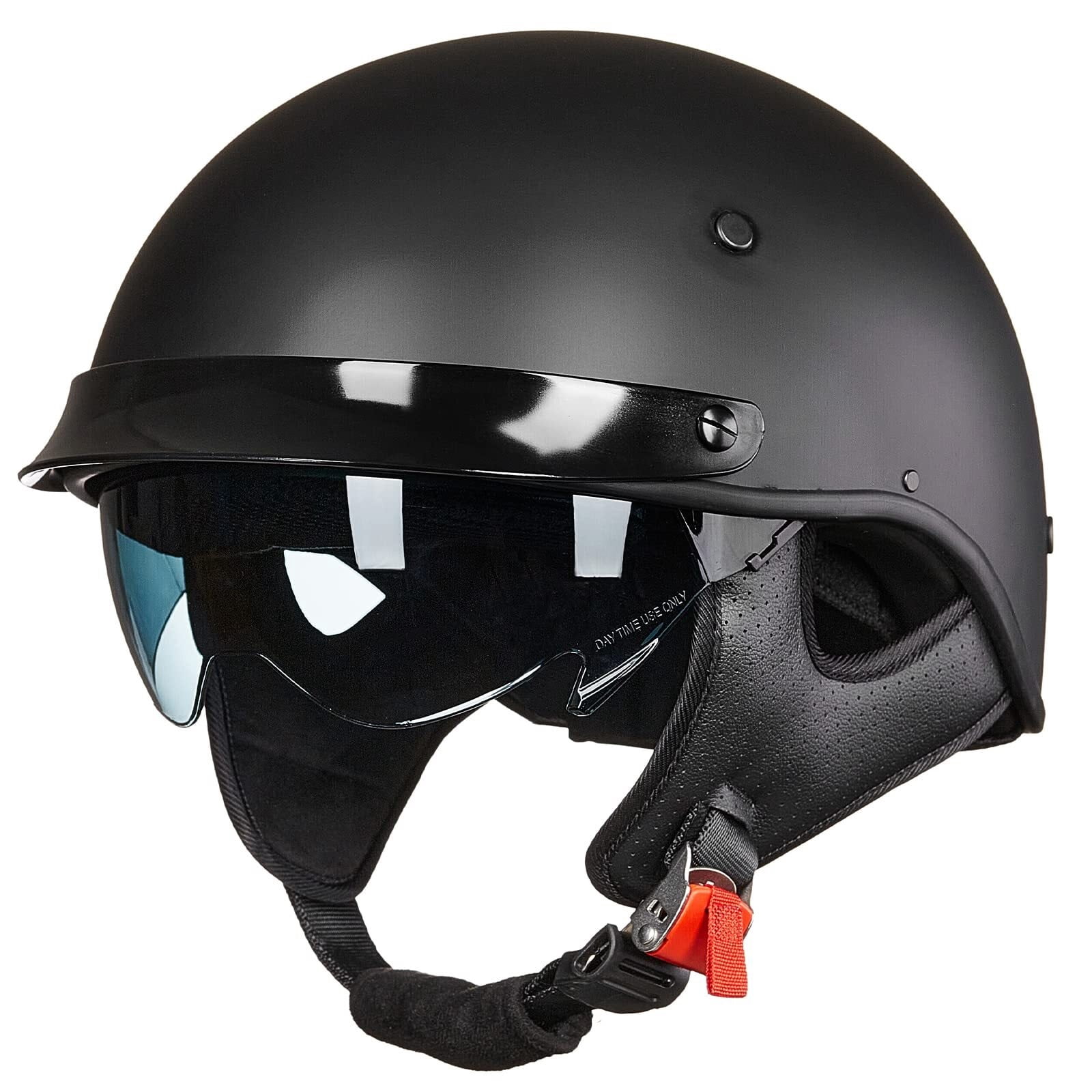 Motorfiets Open Helm Elektrische Motor Licht Helm Motor Scooter Fiets Straat Jet Helm Half Helm met Zonneklep DOT/ECE Goedgekeurd Voor Volwassen Mannen Vrouwen E,S
