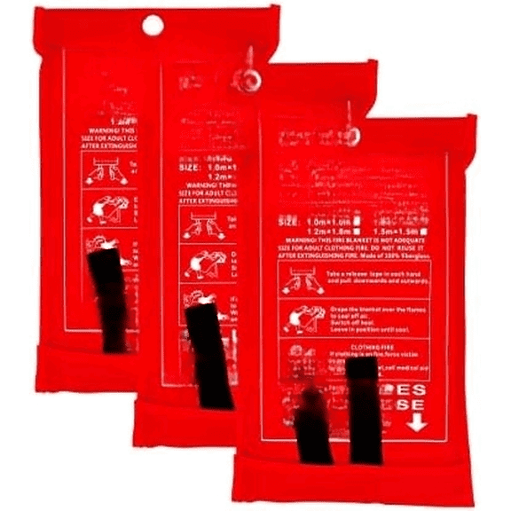 Fiberglass Fire Blanket for Emergency Surival, Flame Retardant Protection and Heat Insulation with Various Sizes3Pack (39.339.3 inches)$$Sport & Recreation Other