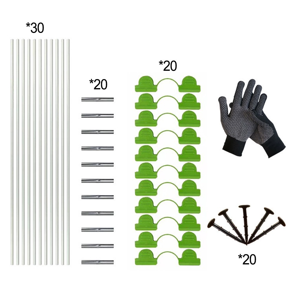 Fiberglass Greenhouse Garden Support Hoops with Clips Connectors for