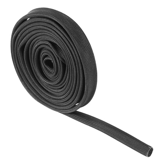 Fiberglass Heat Wire Shield Sleeve Heat High Temp Shield Adjustable 10ft 10mm 3/8" Black for Car Wire Loom Protection