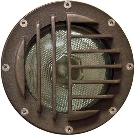 Fiberglass In-Ground Well Light with Convex Grill, Bronze