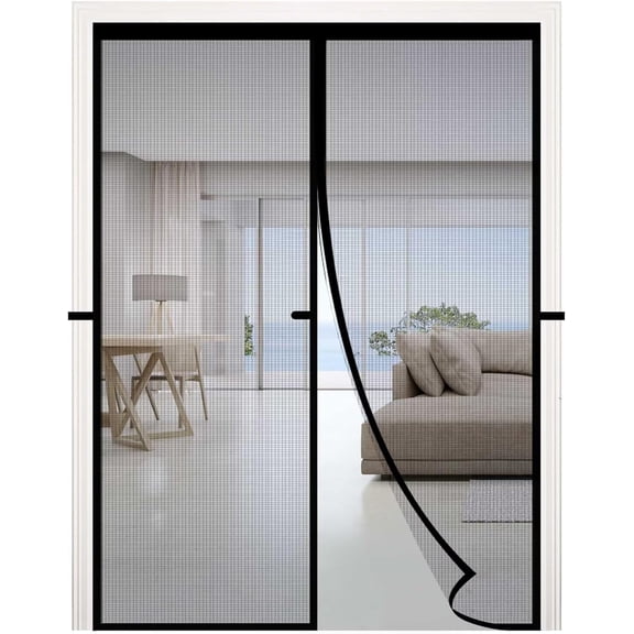 Fiberglass Magnetic Door Screen,Fit Door Size 38"x82",Auto Close Screen Door Mesh w/Magnets,Patio Doorway Net Screens,Self-Closing Doors Cover,Anti Mosquito Doorway Curtain,Mesh Partition