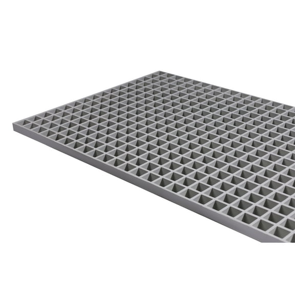 Fiberglass Molded Grating Composite for Floors Outdoor Drain Cover Deck Tile, 1.5 x 1.5 x 1 in., 1 x 4 ft., Gray