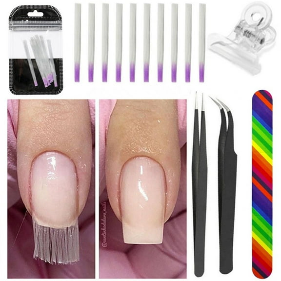 Fiberglass Nail Extension Kit Salon Acrylic Nails Set Strong Durable Fiber Glass for Manicure Pedicure DIY Supplies
