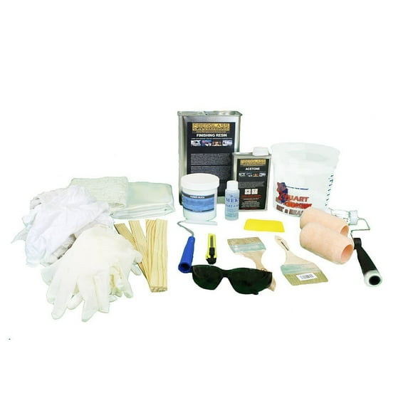Fiberglass Repair Kit - 1 Gallon Resin & 8 yards of Fiberglass plus Supplies