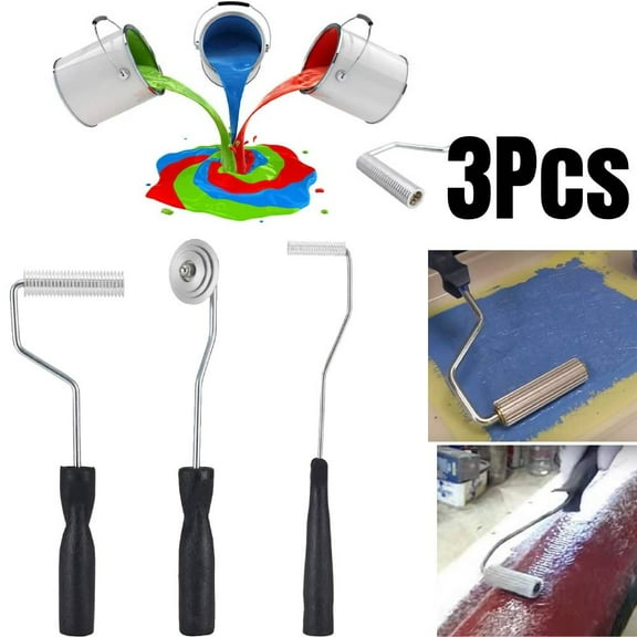 Fiberglass Roller Tools Kit, 3pcs Fiberglass Resin Laminating Bubble Roller Set for Tub Shower Bathtub Boat Repair