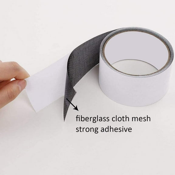 Fiberglass Screen Repair Kit with Strong Adhesive Patch for Doors, Windows, Tents, and Pool Screens