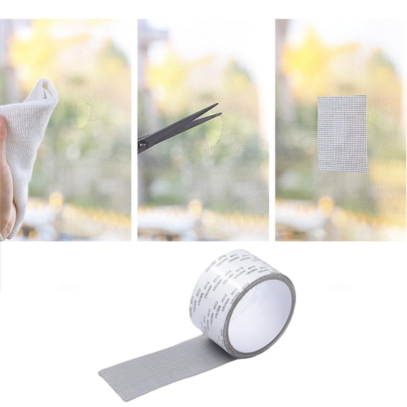 Fiberglass Screen Repair Tape - Heavy Duty Window & Door Screen Patch Kit with Strong Adhesive - Waterproof Mesh Repair Tape for Holes & Tears