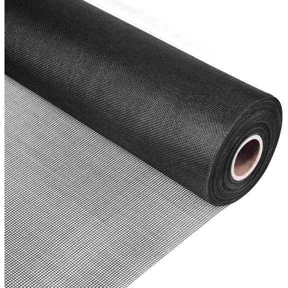 Fiberglass Screen Roll 36 in x 100 ft, Window Screen Replacement Bug Screen Mesh, DIY Insect Screening for Windows, Screen Doors, Porches & Patios (Black)