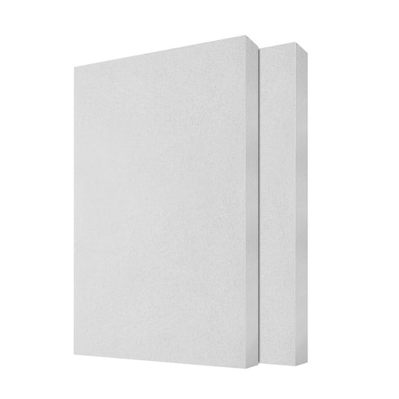 Fiberglass Sound Absorbing Noise Dampening Acoustic Panel Wall Treatment 1" x 24" x 48", White, 2-pack